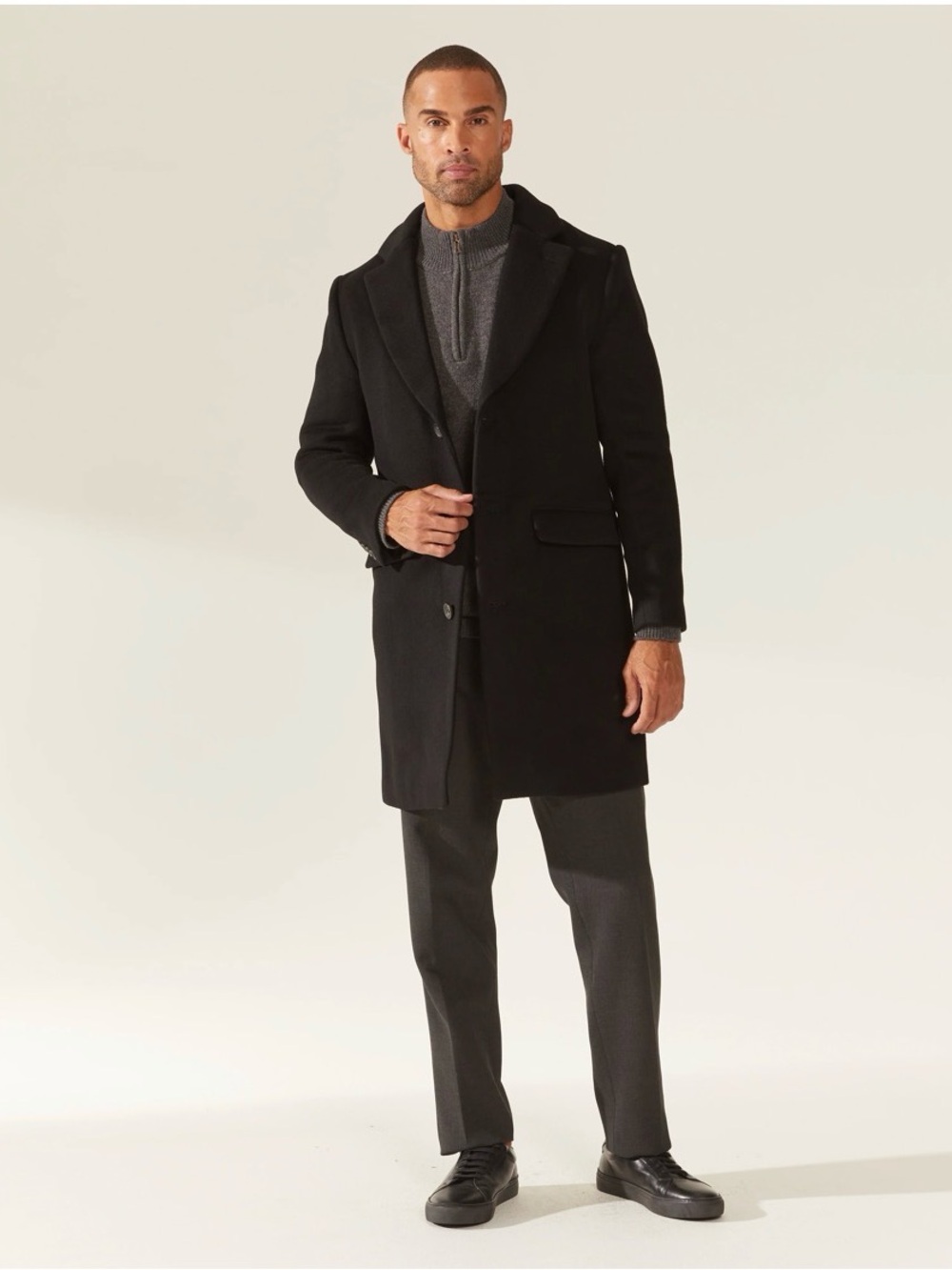 NWT $999 Elias Cashmere-Wool Car Coat / Black L